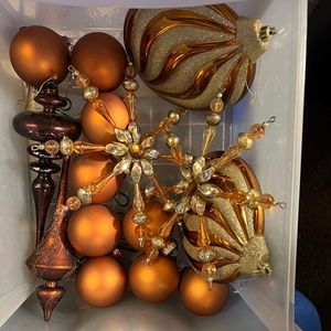 Christmas Copper Christmas Ornament Lot 15 mixed pieces Christmas Copper